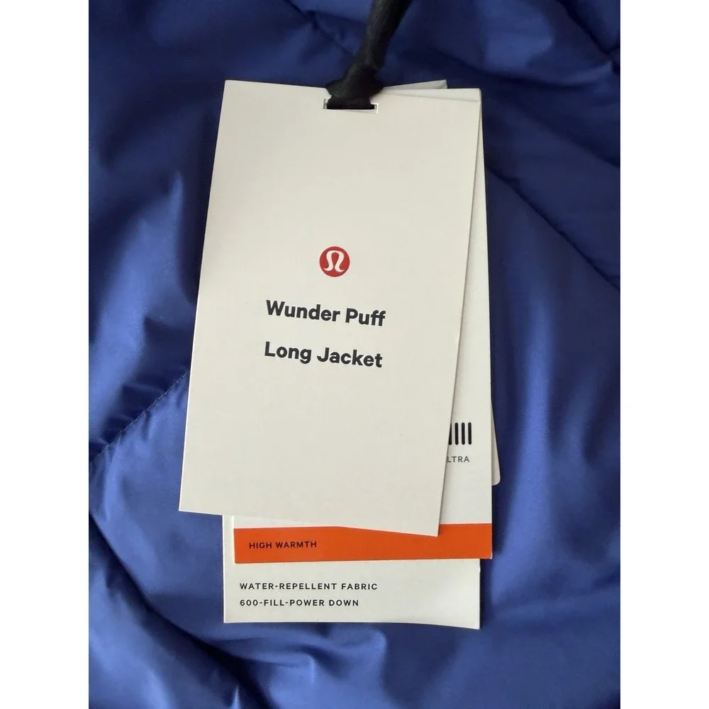 Lululemon Wunder Puff Long Jacket Psychic Blue‎ Women's Size 8